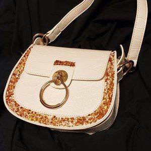 White FN Bag w/ Orange glitter